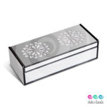 Caja Rectangular Flor de Loto Plata